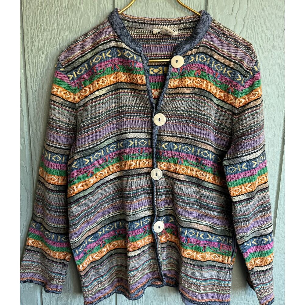 Vintage 1990s Woven Jacket, Think Positive Large